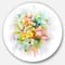 Designart - Yellow Watercolor Flowers' Disc Floral Metal Circle Wall Art